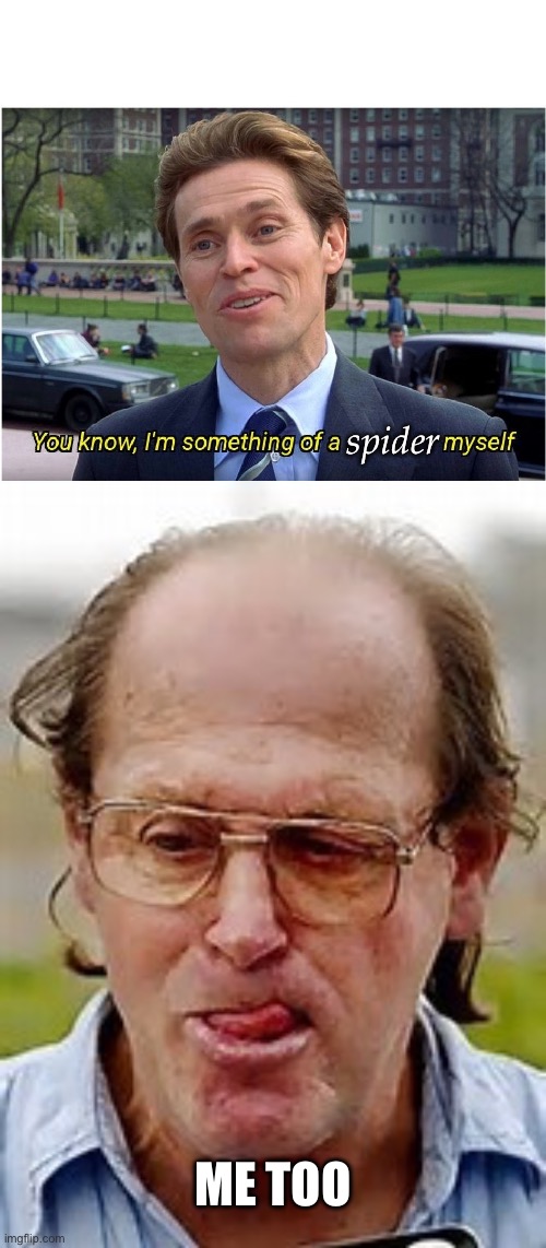 Spiders, more than one kind | spider; ME TOO | image tagged in you know i'm something of a _ myself,pedophile,spiders | made w/ Imgflip meme maker