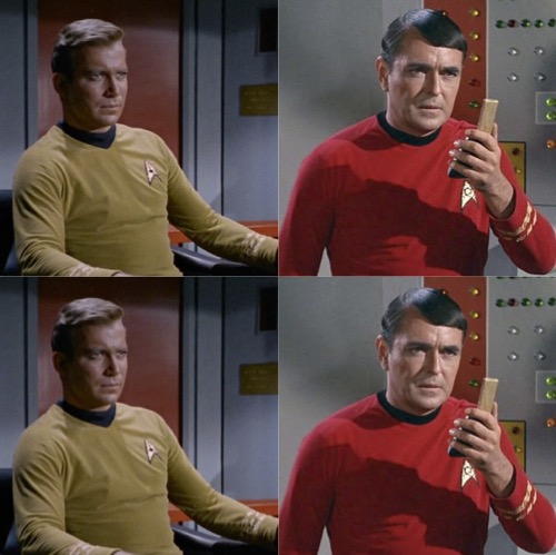 High Quality Kirk and Scotty have a serious talk Blank Meme Template