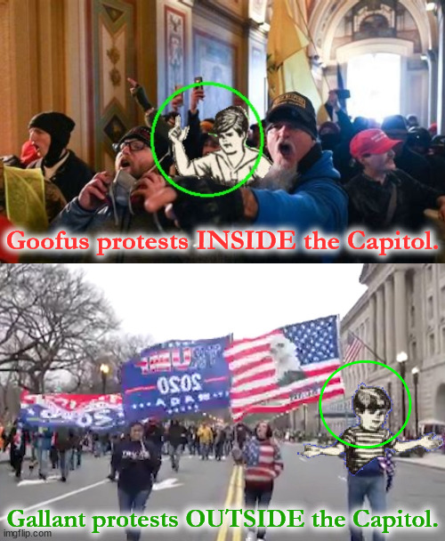 Goofus and Gallant, Jan. 6th 2021 edition | Goofus protests INSIDE the Capitol. Gallant protests OUTSIDE the Capitol. | image tagged in memes,january 6,goofus and gallant | made w/ Imgflip meme maker