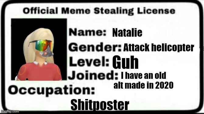 High Quality Nat's meme stealing license Blank Meme Template