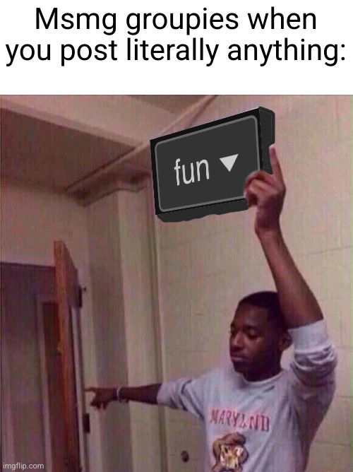 I'm stupid asf and posting this is msmg XXDD | Msmg groupies when you post literally anything: | image tagged in go back to fun stream,msmg,group,idiots,funny,take this shit and get out | made w/ Imgflip meme maker