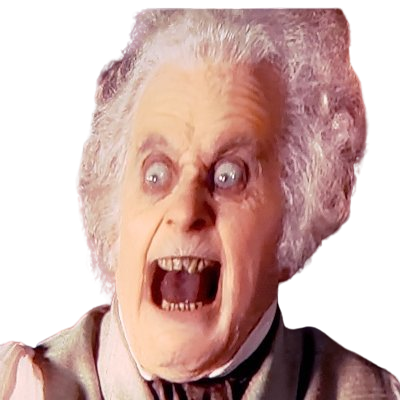 High Quality Scary Face Bilbo Transparent Background Blank Meme Template