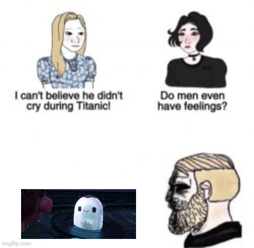 Do men even have feelings ? | image tagged in i can't believe he didn't cry during titanic | made w/ Imgflip meme maker