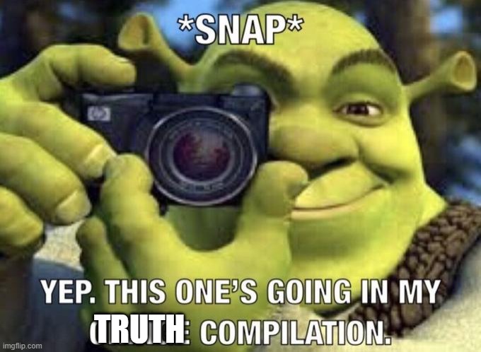 yep this one's going in my cringe compilation | TRUTH | image tagged in yep this one's going in my cringe compilation | made w/ Imgflip meme maker