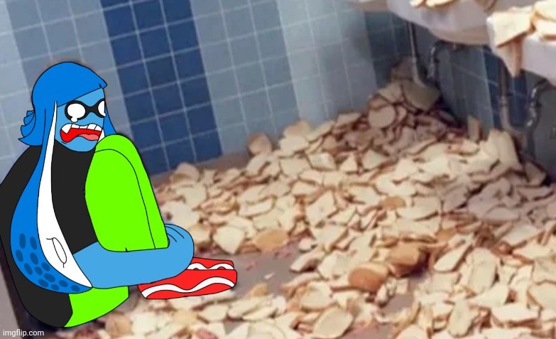 psomiphobia. (Fear of bread) (the character is my osmosis jones and splatoon oc; skatez) | made w/ Imgflip meme maker