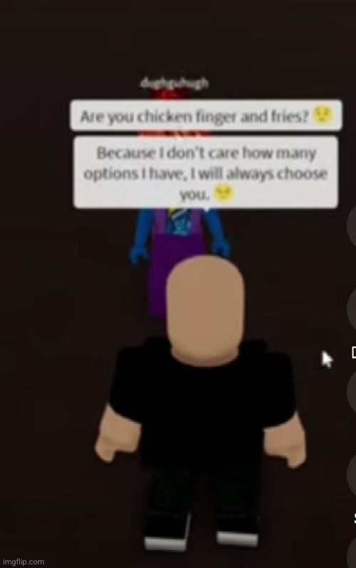 Roblox Rizz | image tagged in roblox,rizz,chicken wings,french fries,pickup lines,funny | made w/ Imgflip meme maker