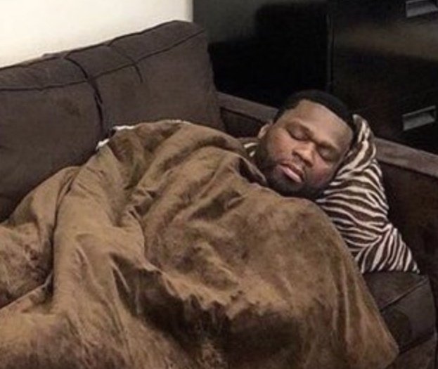 50 cent sleeping Blank Meme Template