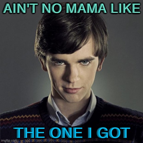 AIN'T NO MAMA LIKE THE ONE I GOT | AIN'T NO MAMA LIKE; THE ONE I GOT | image tagged in norman bates | made w/ Imgflip meme maker