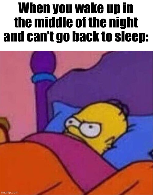 Then you just give up and go on your phone | When you wake up in the middle of the night and can’t go back to sleep: | image tagged in angry homer simpson in bed,memes,funny | made w/ Imgflip meme maker