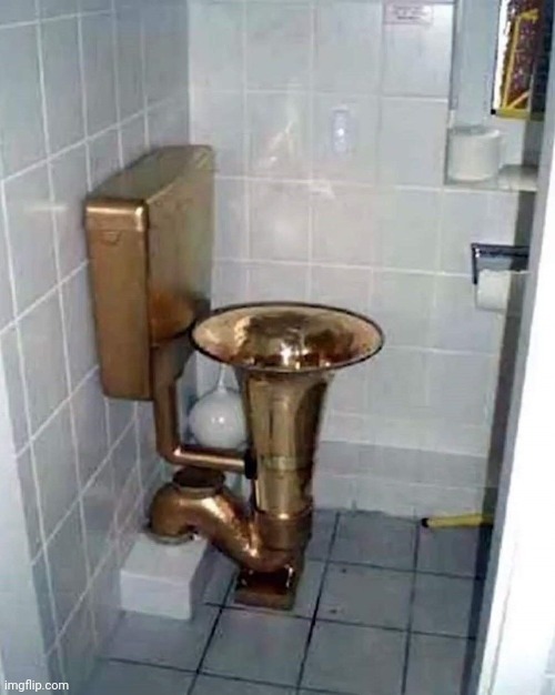 #2,815 | image tagged in tuba,cursed image,cursed,instruments,toilet,funny | made w/ Imgflip meme maker