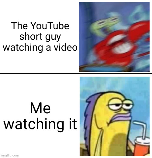 so TRUE like the guy is absolute fake | The YouTube short guy watching a video; Me watching it | image tagged in excited vs bored,youtube,shorts,so true,excited,bored | made w/ Imgflip meme maker