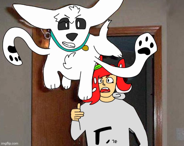 Splatza's pet dog attacking the camera (part of a shitpost series) | made w/ Imgflip meme maker