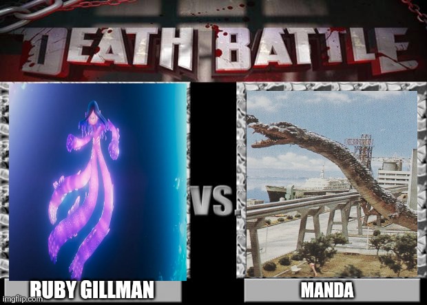 Death Battle: Ruby Gillman VS Manda | RUBY GILLMAN; MANDA | image tagged in ruby,death battle | made w/ Imgflip meme maker