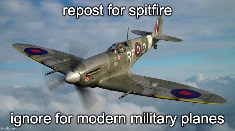 most W plane of all time | repost for spitfire; ignore for modern military planes | image tagged in spitfire | made w/ Imgflip meme maker