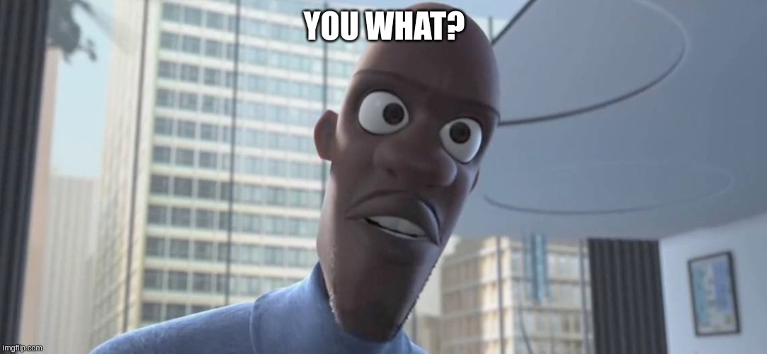 FroZone | YOU WHAT? | image tagged in frozone | made w/ Imgflip meme maker