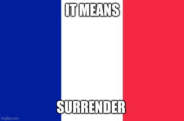 Vive la France | IT MEANS SURRENDER | image tagged in vive la france | made w/ Imgflip meme maker