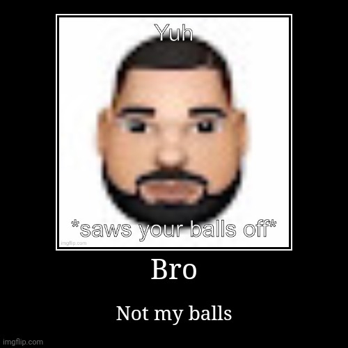 Bro | Bro | Not my balls | image tagged in funny,demotivationals | made w/ Imgflip demotivational maker