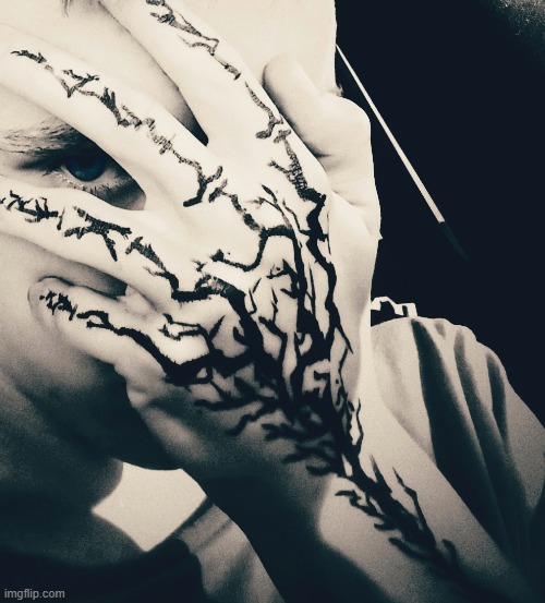 Idk about you, but I love tattoo markers lmao (yes that's me, and you can laugh) | image tagged in face reveal,you can laugh,lol | made w/ Imgflip meme maker