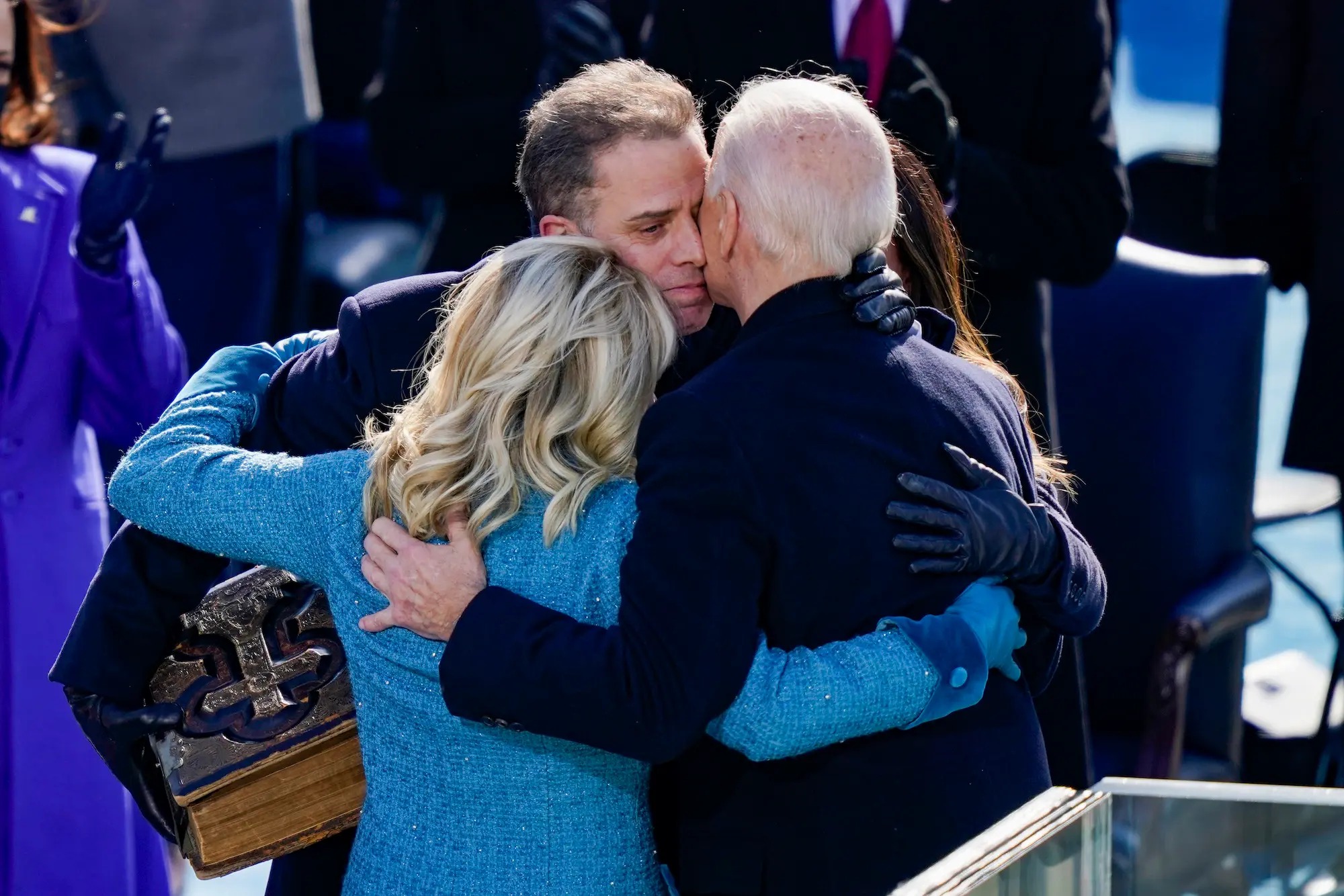 High Quality Biden family hug Blank Meme Template
