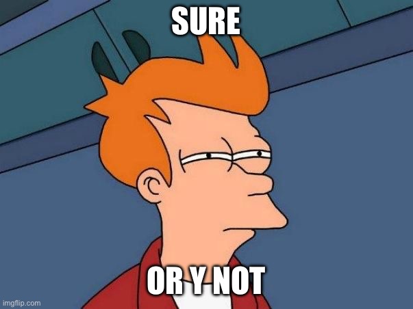 Not sure if- fry | SURE OR Y NOT | image tagged in not sure if- fry | made w/ Imgflip meme maker