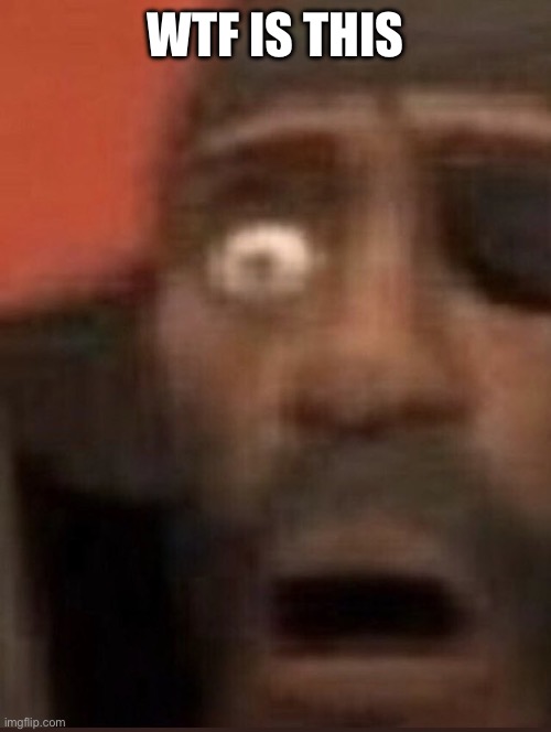 Demoman surprised | WTF IS THIS | image tagged in demoman surprised | made w/ Imgflip meme maker