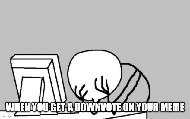 Computer Guy Facepalm | WHEN YOU GET A DOWNVOTE ON YOUR MEME | image tagged in memes,computer guy facepalm | made w/ Imgflip meme maker