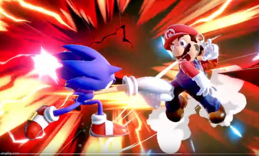 Sonic punches Mario | image tagged in sonic punches mario | made w/ Imgflip meme maker