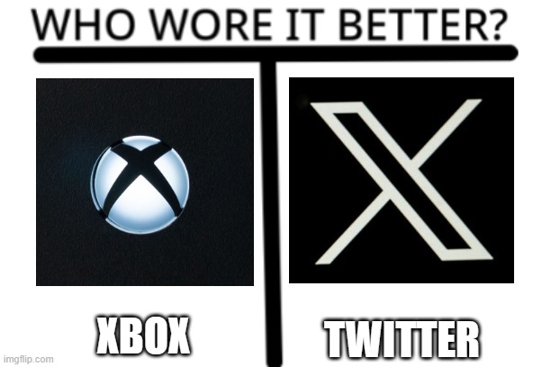 What do you guys think? | TWITTER; XBOX | image tagged in who wore it better,xbox,twitter,elon musk,microsoft | made w/ Imgflip meme maker