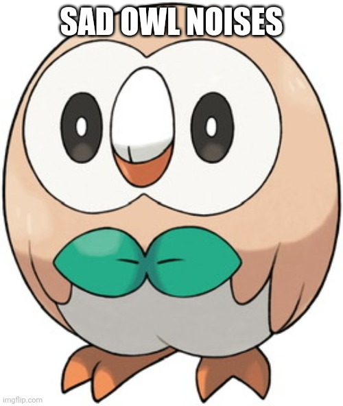 Rowlet | SAD OWL NOISES | image tagged in rowlet | made w/ Imgflip meme maker
