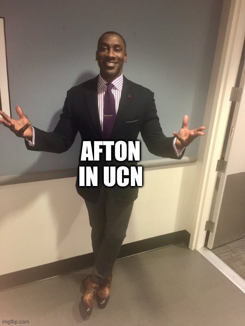 Black guy in tuxedo | AFTON IN UCN | image tagged in black guy in tuxedo | made w/ Imgflip meme maker