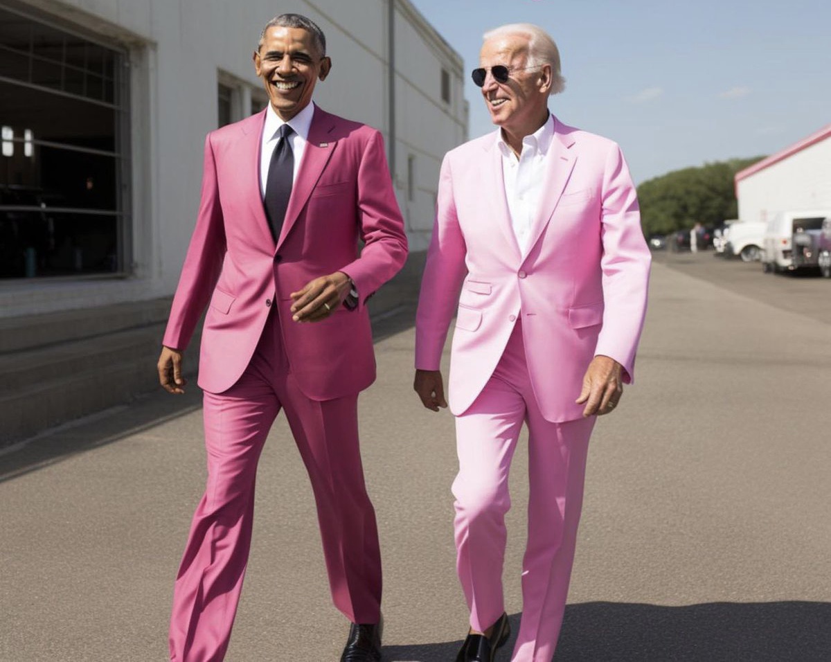 High Quality Pink Obama and Biden Blank Meme Template
