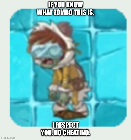 IF YOU KNOW WHAT ZOMBO THIS IS, I RESPECT YOU. NO CHEATING. | made w/ Imgflip meme maker