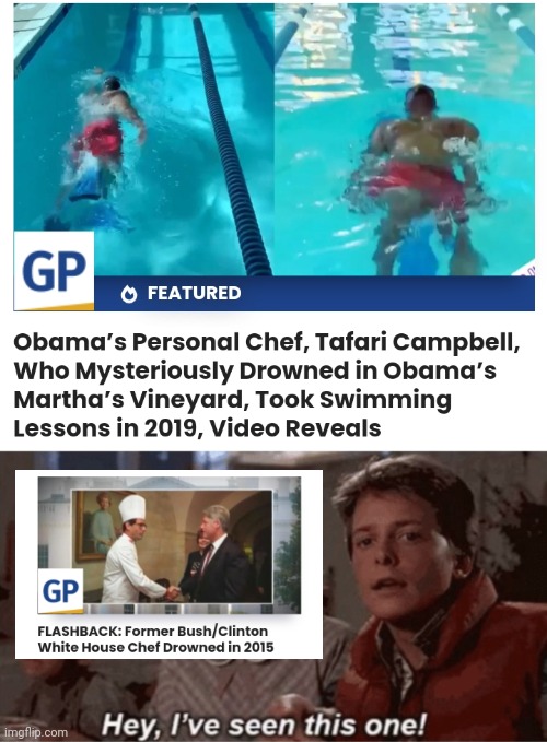Chefs Dead | image tagged in hey i've seen this one,chef,obama,clinton | made w/ Imgflip meme maker