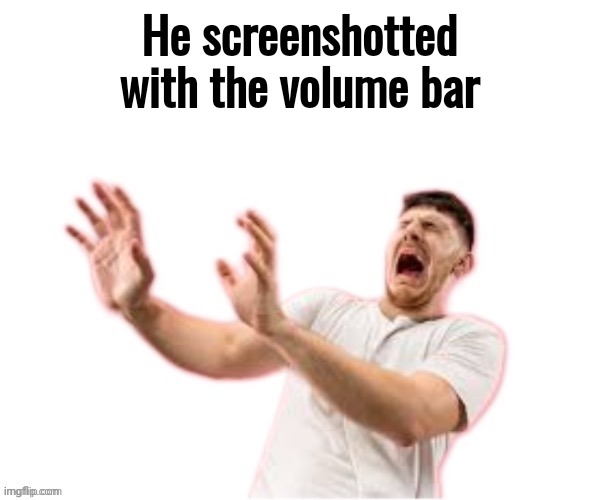 He screenshotted with the volume bar | made w/ Imgflip meme maker