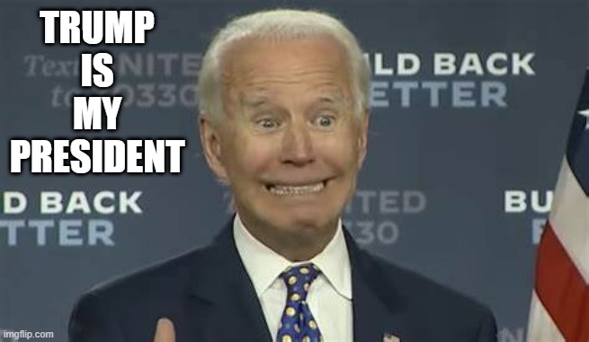 TRUMP
IS MY
PRESIDENT | image tagged in joe biden | made w/ Imgflip meme maker