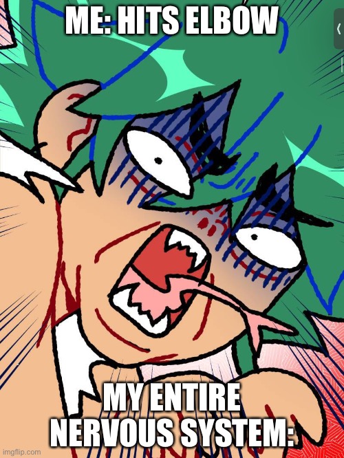 When u hit your elbow on something: | ME: HITS ELBOW; MY ENTIRE NERVOUS SYSTEM: | image tagged in webtoon,webtoons,pain,ouch | made w/ Imgflip meme maker