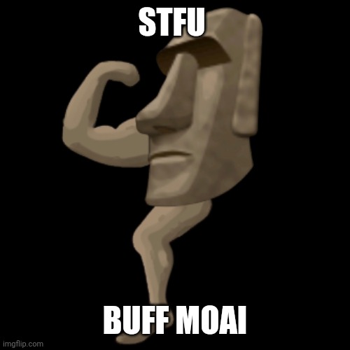 STFU; BUFF MOAI | made w/ Imgflip meme maker