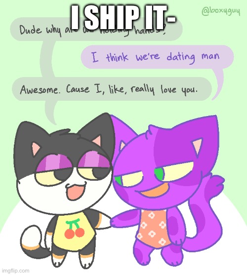 Not my art | I SHIP IT- | image tagged in aaaaa | made w/ Imgflip meme maker