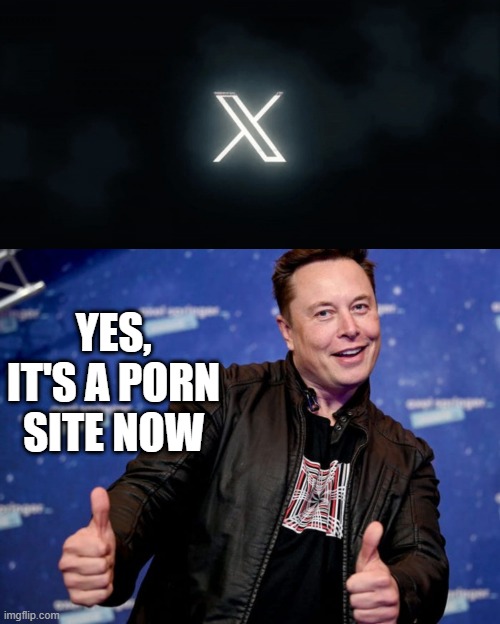 Welcome to Twitter | YES, IT'S A PORN SITE NOW | image tagged in elon musk nice | made w/ Imgflip meme maker