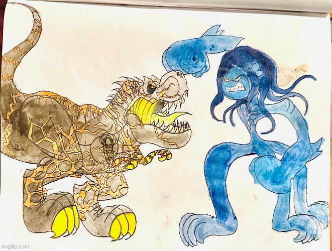 Ruby Gillman (Kraken Form) Vs Astrosaurus (Art by masonmdaythetrex) | made w/ Imgflip meme maker