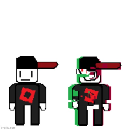 My oc (Left) My oc trying to scare people (Right) | image tagged in ocs,roblox | made w/ Imgflip meme maker