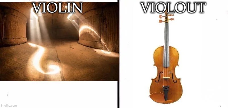 Violins is not the answer | VIOLIN; VIOLOUT | image tagged in violin,violins | made w/ Imgflip meme maker