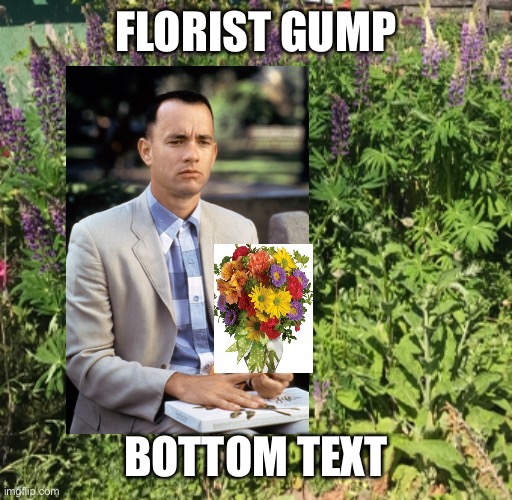 Florist Gump | FLORIST GUMP; BOTTOM TEXT | image tagged in forrest gump,memes | made w/ Imgflip meme maker