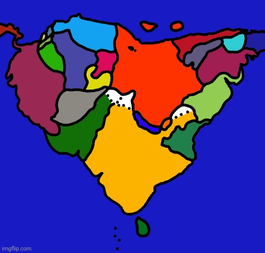 Totally normal image of the Indian subcontinent | image tagged in art,kleki,map,mapping,india,south america | made w/ Imgflip meme maker