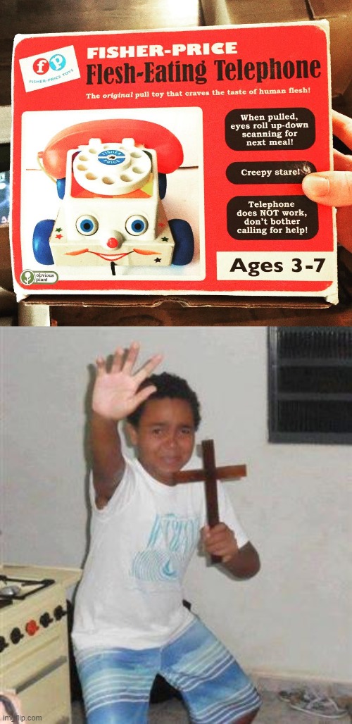 image tagged in scared kid,toys,dark humor,gore,yikes,cursed image | made w/ Imgflip meme maker