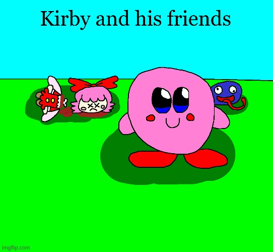 Kirby and his friends fanart | image tagged in kirby,gore,blood,death,comics/cartoons,fanart | made w/ Imgflip meme maker