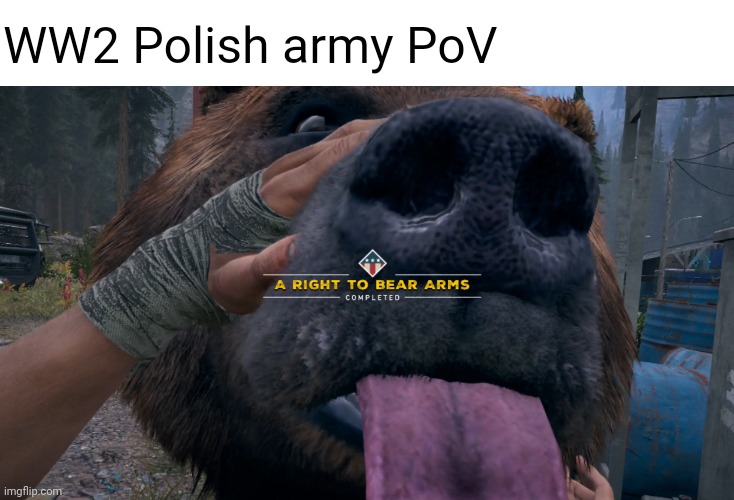 Image title | WW2 Polish army PoV | image tagged in far cry,cheeseburger | made w/ Imgflip meme maker