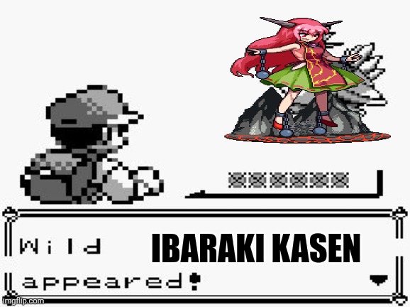 pokemon appears | IBARAKI KASEN | image tagged in memes,touhou,run | made w/ Imgflip meme maker