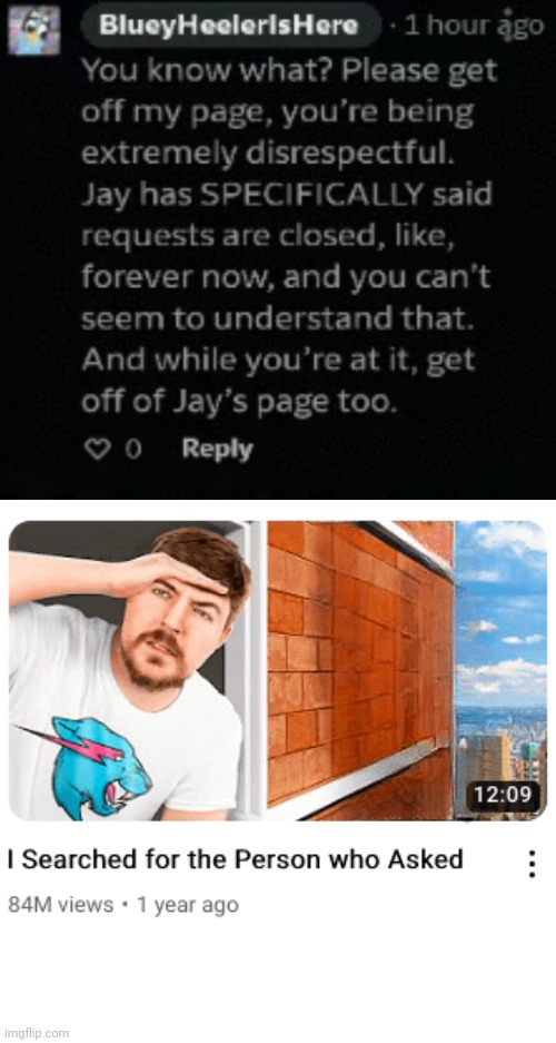THIS KID NEEDS TO SHUT UP | image tagged in blank white template,deviantart,mr beast,comments,bluey | made w/ Imgflip meme maker