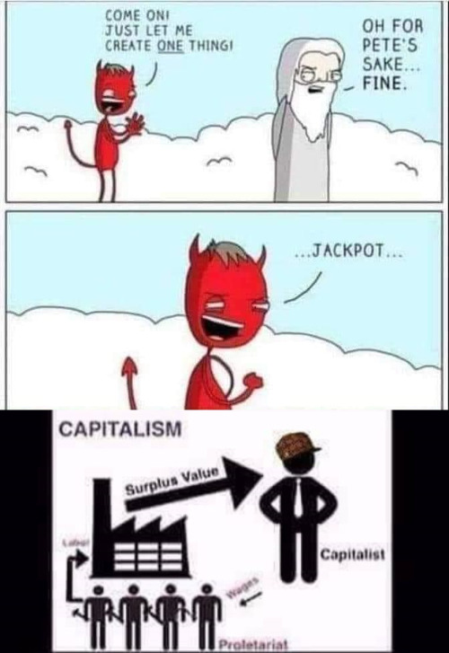 image tagged in capitalism,devil,god | made w/ Imgflip meme maker